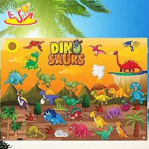 Cartoon Dinosaur Wall Decoration Montessori Felt Story Board Set For Kids W12D512